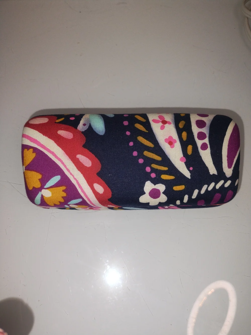 Vera Bradley Navy Floral Eyewear Case with Pink & Purple Accents